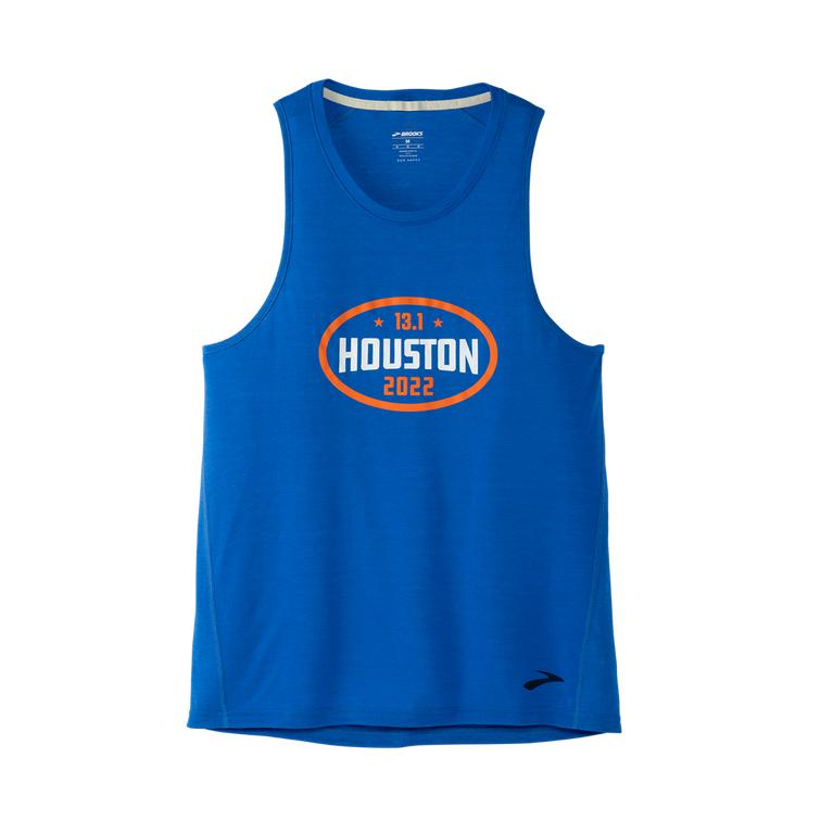 Brooks Houston22 Distance Grphic Running Tank Top - Men's - Heather Bluetiful/13.1 Houston (57123-EN